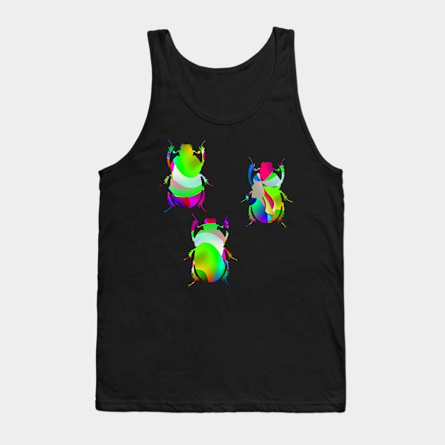 Psychedelic Beetles Silhouette Art Tank Top by Mazz M
